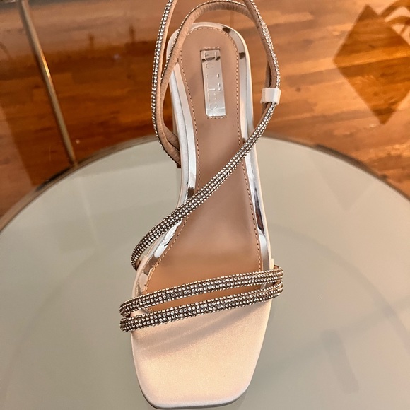 Ivory Rhinestone Wedding Heels - Picture 2 of 3